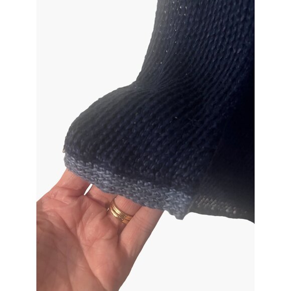 J. McLaughlin Navy Blue Open Knit Sweater Women's Size Medium Excellent very gen - Picture 5 of 6